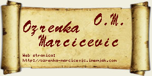 Ozrenka Marčićević vizit kartica
